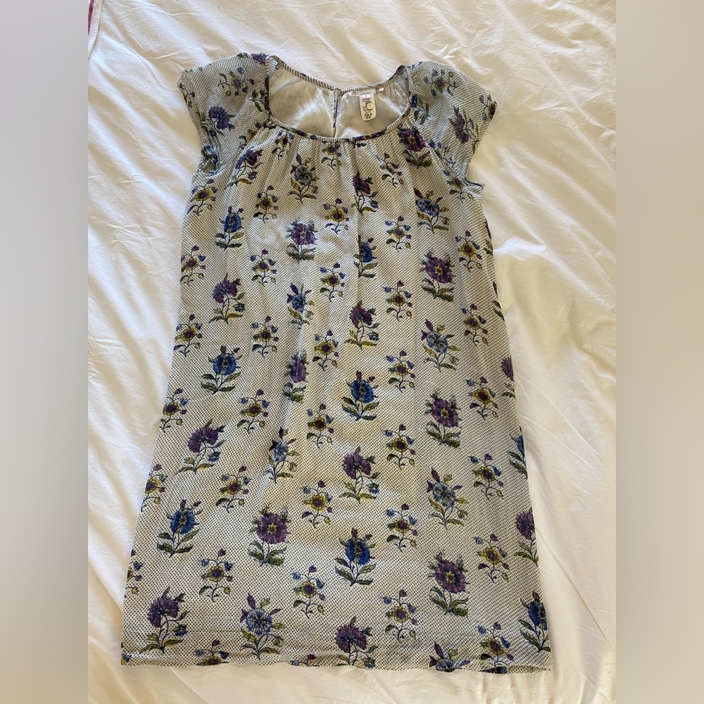 Bonpoint cotton print dress sz M (teen) fits adult size XS & S.